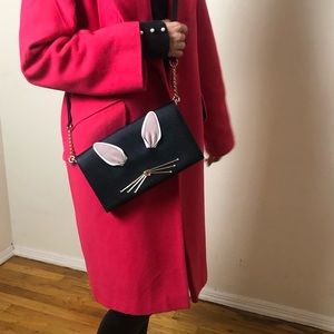 Kate Spade Black Bunny Rabbit Crossbody Clutch